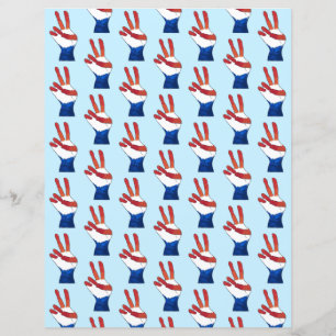 Red White Blue Peace Sign Hands Musterpapier