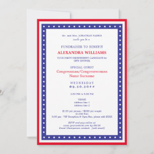 Red White Blue Political Fundraiser Nominee Foto Einladung