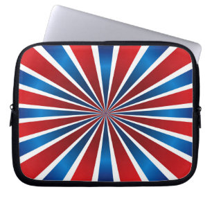 Red White Blue Radial Muster Laptopschutzhülle