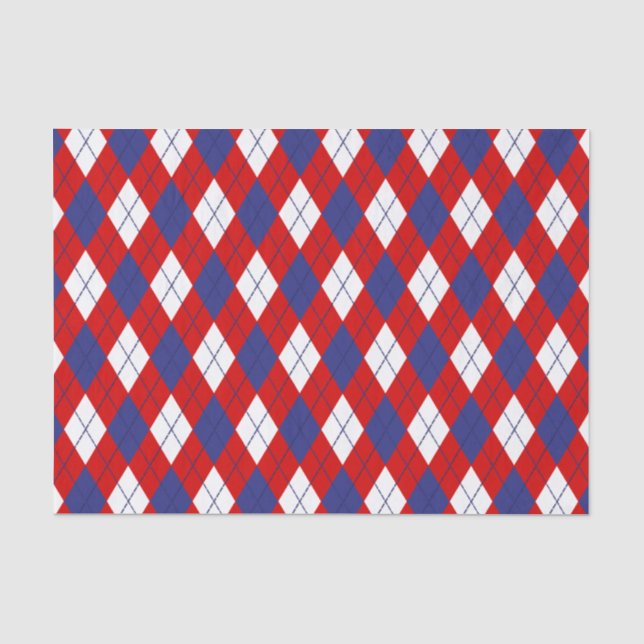 Red White Blue Raute 1-GEWEBE WRAPPING PAPIER (Vorderseite)