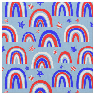 Red White Blue Retro Rainbow Stoff