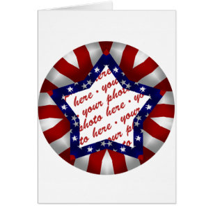 Red White & Blue Satin Star Foto Frame