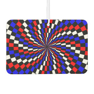 Red White Blue Schachbrett Spiral von Kenneth Yonc Autolufterfrischer