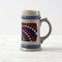Red White Blue Schachbrett Spiral von Kenneth Yonc