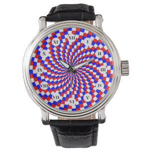 Red White Blue Spiral (Roman) von Kenneth Yoncich Armbanduhr