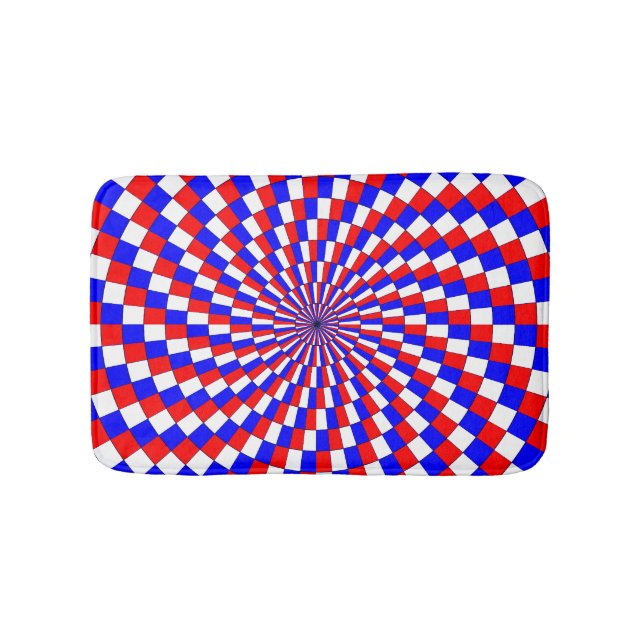 Red White Blue Spiral von Kenneth Yoncich Badematte (Vorderseite)