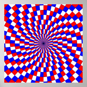 Red White Blue Spiral von Kenneth Yoncich Poster