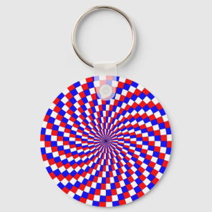 Red White Blue Spiral von Kenneth Yoncich Schlüsselanhänger