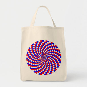 Red White Blue Spiral von Kenneth Yoncich Tragetasche