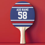 Red White Blue Sports Jersey Individuelle Name Num Tischtennis Schläger<br><div class="desc">Wenn Sie ein Fantasy Football Team Besitzer sind,  machen Sie Ihre eigenen Produkte und zeigen Sie Ihren Freunden! Oder - Spielst du High School Football und will ein Memento? Dieses Sportdesign eignet sich perfekt für alle Sportler,  die Fußball oder Baseball spielen.</div>