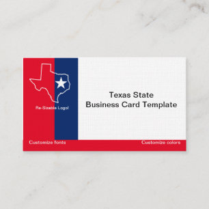 Red, White Blue Staat Texas Logo Visitenkarte