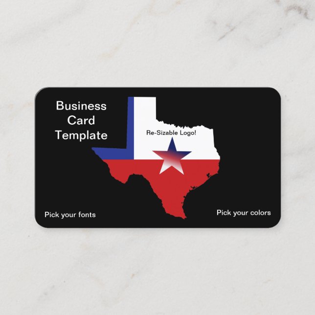 Red, White Blue Staat Texas Logo Visitenkarte (Vorderseite)