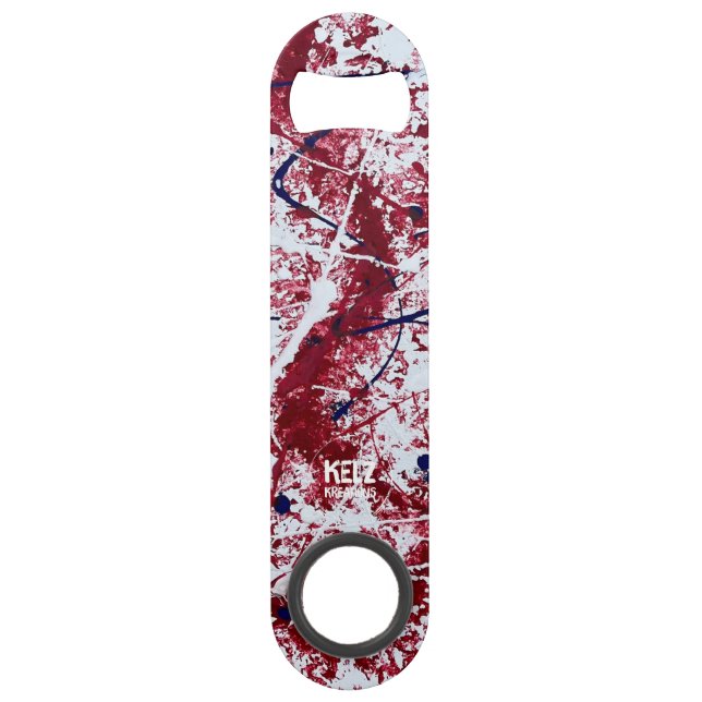 Red White Blue Stainless Steel Bottle Opener (Devant)
