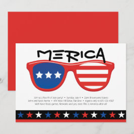 Red White Blue Stars 4. Juli Fun Merica Party