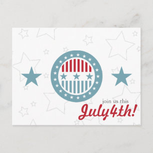 Red White & Blue Stars 4. Juli Postkarten