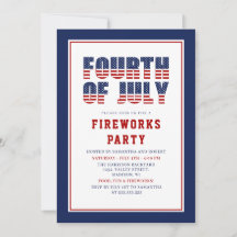 Red White Blue Stars Streifen 4. Juli Party