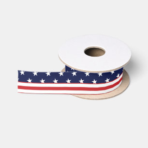 Red White Blue Stars & Stripes Independence Ribbon Satinband