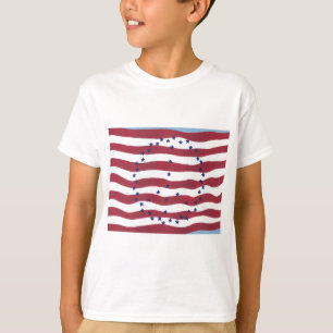 Red White Blue Stars Strips Peace Sign Flag T-Shir T-Shirt