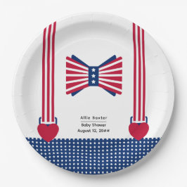 Red White & Blue Streifen 4. Juli Babydusche Pappteller