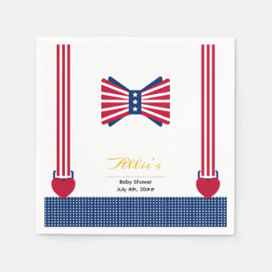 Red White & Blue Streifen 4. Juli Babydusche Serviette