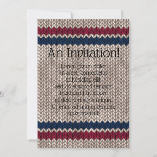 Red White Blue Strick Look Stripe Muster Save The Date