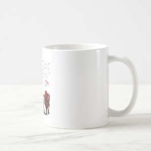 Red White Blue T Rex Dinosaur Feuerwerk 4. Juli Kaffeetasse