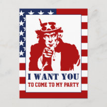 Red White Blue Uncle Sam 4. Juli Party