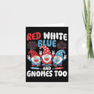 Red White Blue und Gnomos zu US Flag Patriotic 4 Karte