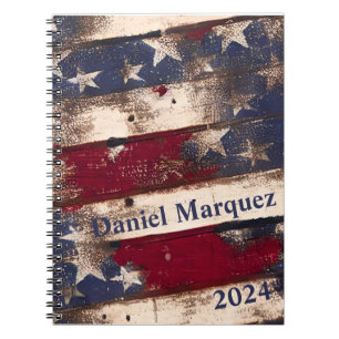 Red White Blue US Flagge Notizblock