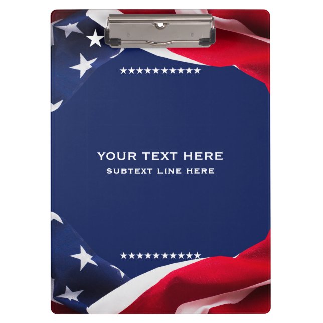Red White & Blue-USA Flag Stars And Stripes 4 Klemmbrett (Vorderseite)