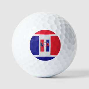 Red White Blue USA Golf Balls Golfball