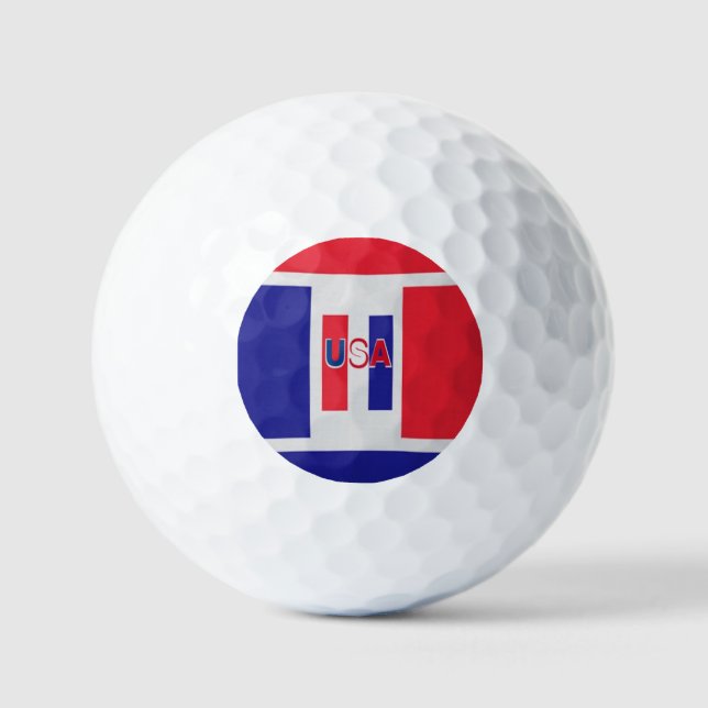 Red White Blue USA Golf Balls Golfball (Vorderseite)