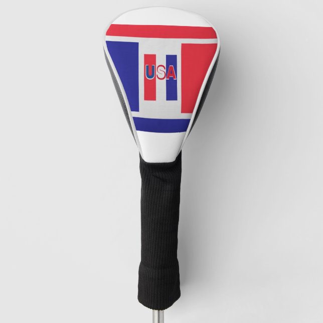 Red White Blue USA Golf Driver Cover Golf Headcover (Vorderseite)