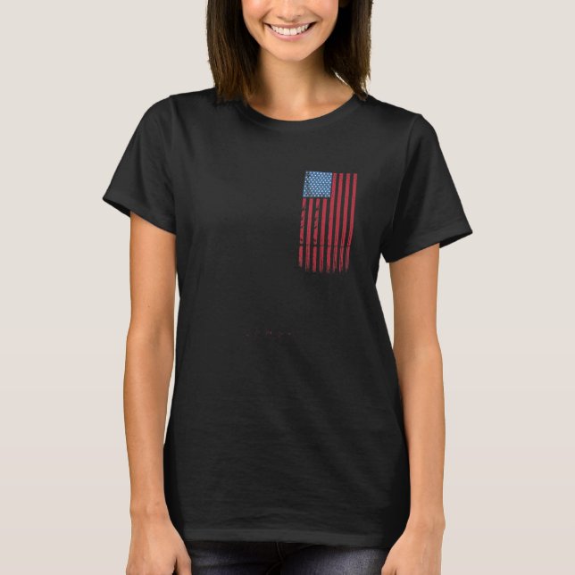 Red White Blue Vintag American Flag T-Shirt (Vorderseite)