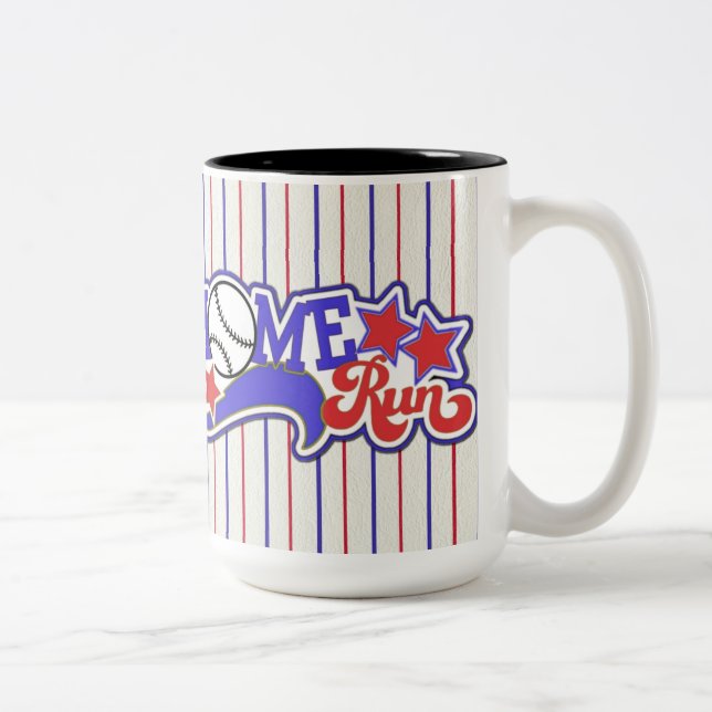 Red White & Blue Zuhause Run Baseball Strip Tasse (Rechts)