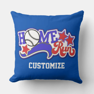 Red White & Blue Zuhause Run Baseball Throw Kissen