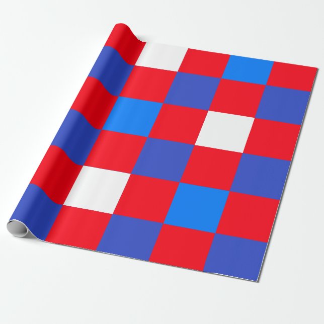 Red, White & Bold – Patriotic Independence Day Geschenkpapier (Ungerollt)