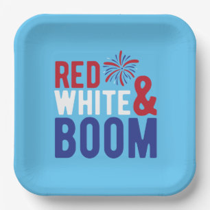 Red White & Boom 4. Juli Paper-Teller Pappteller