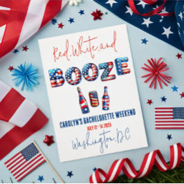 Red, White & Booze, Patriotic Bachelorette Party Einladung
