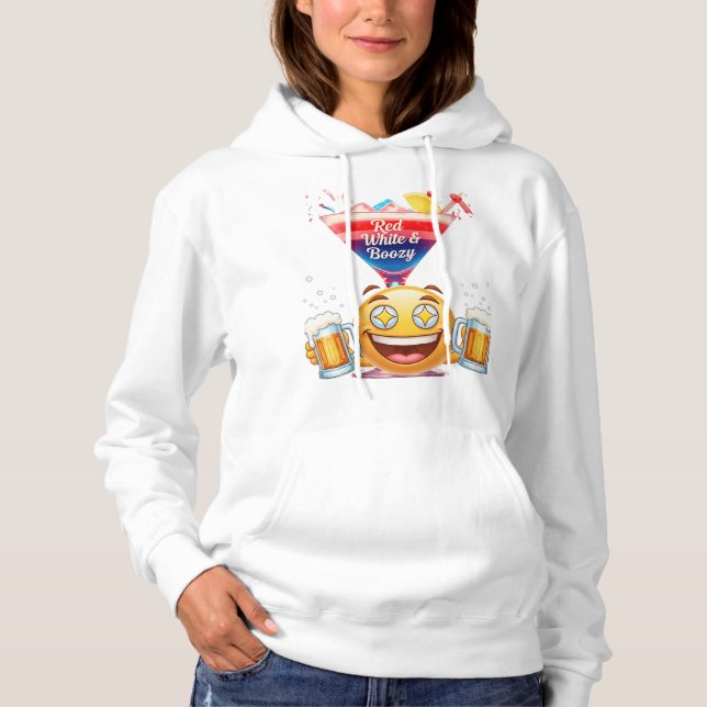 Red White & Boozy: The Ultimate Fourth of July Hoodie (Vorderseite)