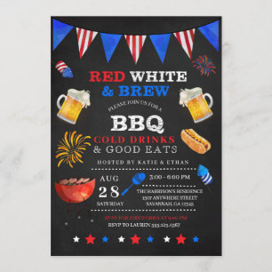 Red White & Brew 4. Juli GRILLEN Einladung