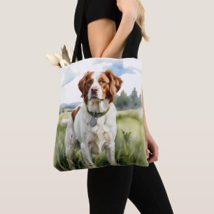 RED & WHITE BRITTANY SPANIEL DOG TASCHE