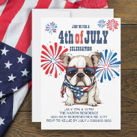 Red White Bulldog Sonnenbrille 4. Juli