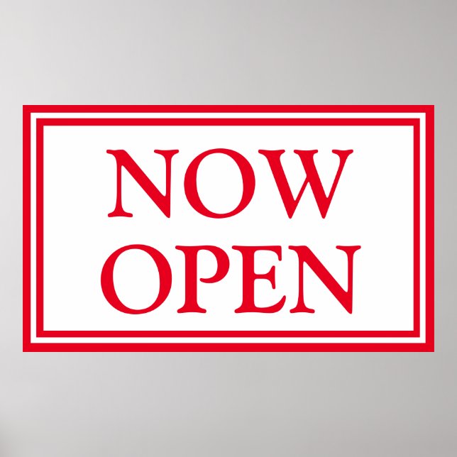 Red White Business jetzt offen Poster (Vorne)