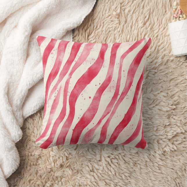 Red White Candy Canes Christmas   Kissen (Decke)