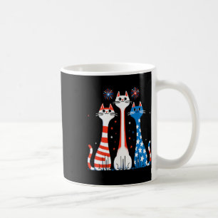 Red White Cats Usa Flag Feuerwerk 4. Juli Kaffeetasse