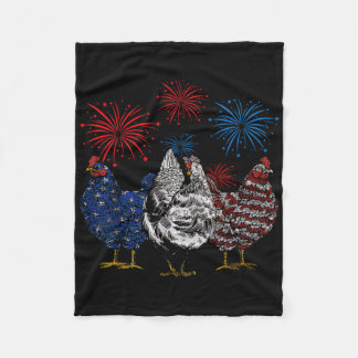 Red White Chicken Farm Animal Patriotic 4th O Fleecedecke