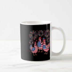 Red White Chicken Usa Flag Feuerwerk 4. Ju Kaffeetasse