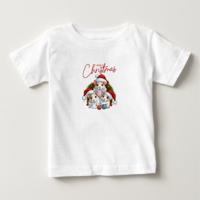Red White Christmas Baby T-shirt (Vorderseite)