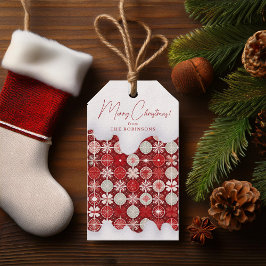 Red White Christmas Candy Pattern#13 ID1009 Geschenkanhänger